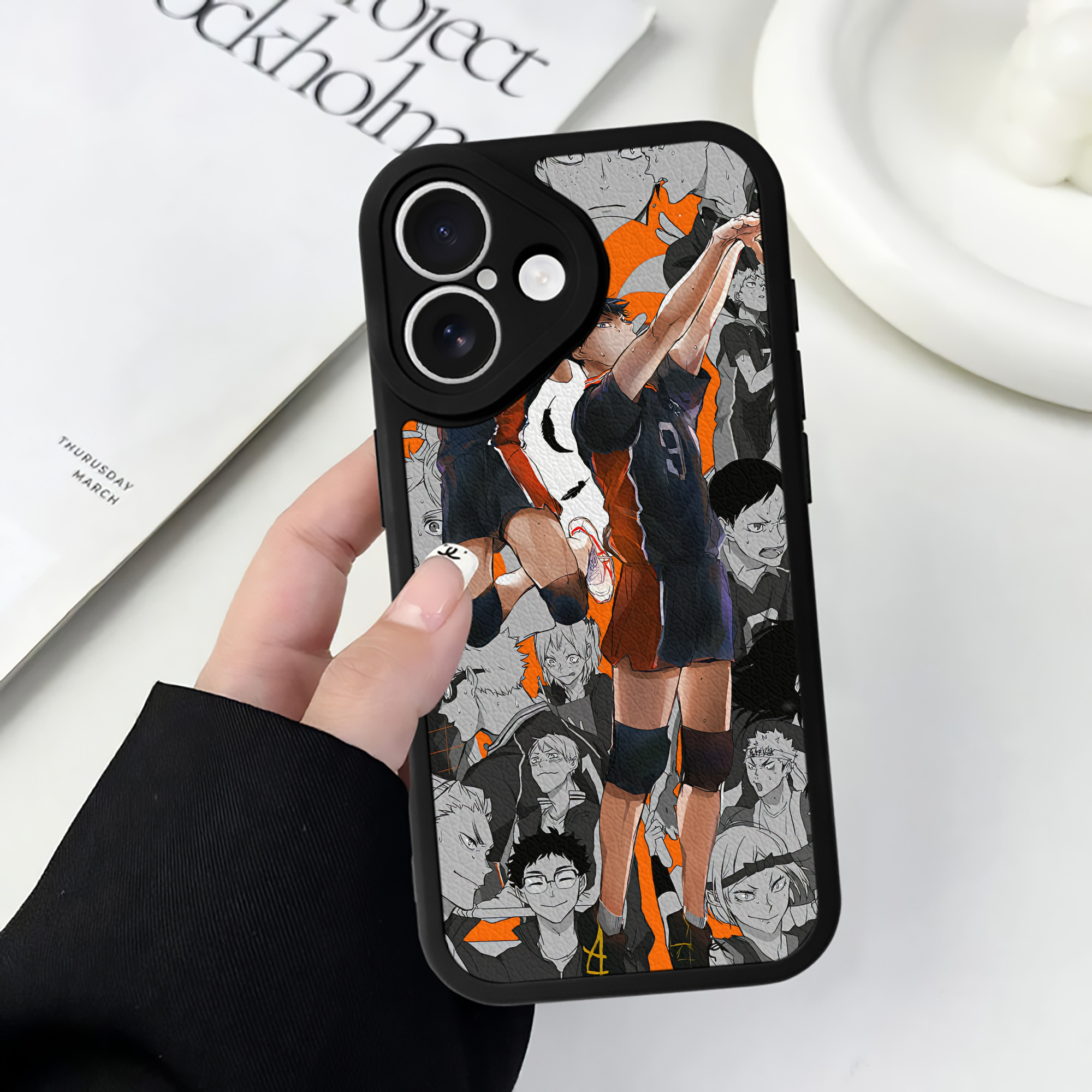 （画像用） ハイキュー!! Haikyu!! 【iPhone 16シリーズ対応】シリコンスマホケース（レザー調） 材質：シリコン